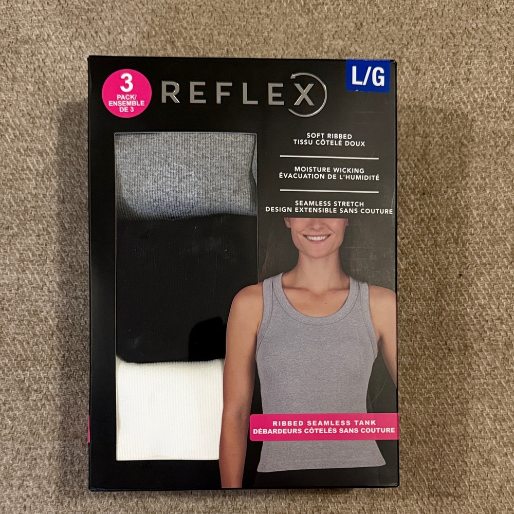 Reflex Seamless Tank Trio - Black, Gray, White-L size